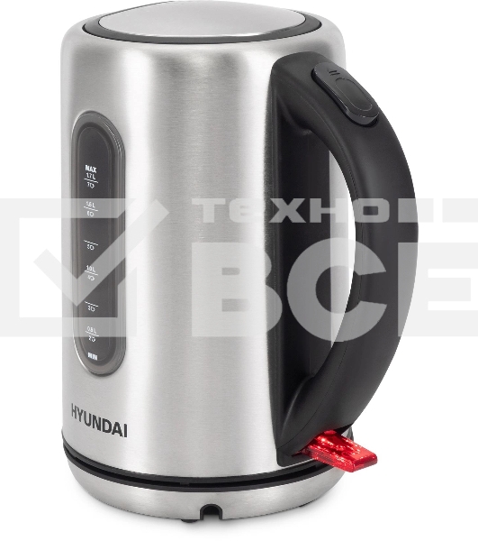 Чайник электрический Hyundai HYK-S9909 1.7л. 2200Вт серебристый матовый/черный корпус: металл