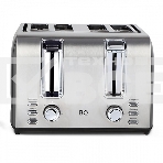 Тостер BQ T2001 Steel-Black, Мощность 1500 Вт, 7 степеней поджаривания, Функция подогрева, разморозки и 
