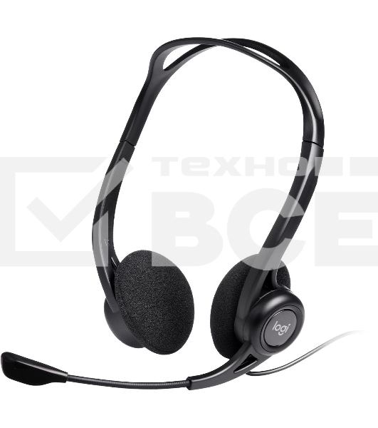 Наушники с микрофоном Logitech 960 черный 2.4м накладные оголовье (981-000100)