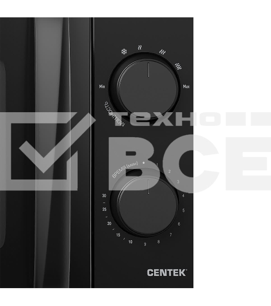 Микроволновая печь Centek CT-1571 черный, 20 л, 700 Вт, поворотный механизм