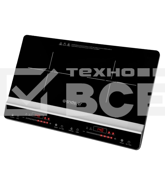 Плитка электрическая индукционного типа с двумя конфорками ENDEVER Skyline IP-66, черный, мощность 1800 Вт+1300 Вт, диаметр посуды 12-26 см, 2 шт/уп