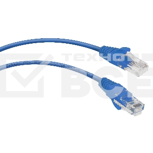 Шнур комм. Cabeus, кат. 5е, неэкр., U/UTP, RJ45/RJ45, LSZH, AWG24, 0.5м, синий