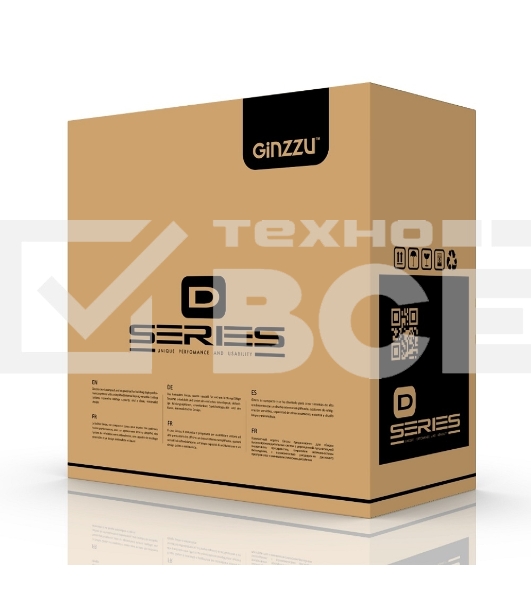 Компьютерный корпус Ginzzu D350 2*USB 2.0,AU RGb w/o PSU