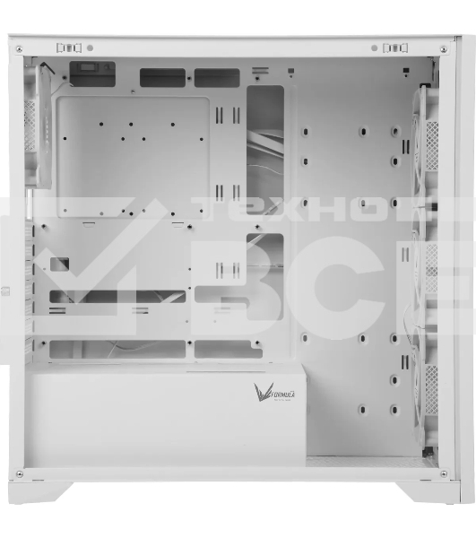 Корпус Formula V Line TimberLine T0 White, ATX, wood+plastic front, TYPE-C*1, USB3.0*2, FRONT 3x120мм FRGB, REAR 1x120мм FRGB
