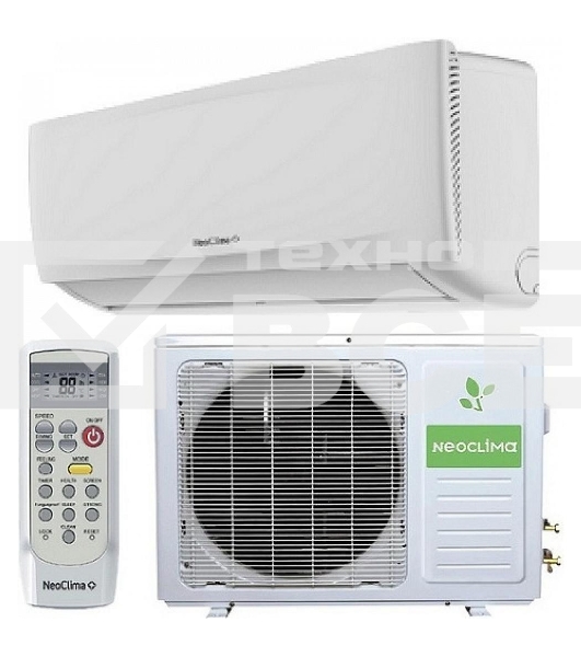 Кондиционер сплит-система Neoclima NS/NU-HAX28R 28000 BTU, 80 м², 37/48 дБ, охлаждение, обогрев, осушение, белый