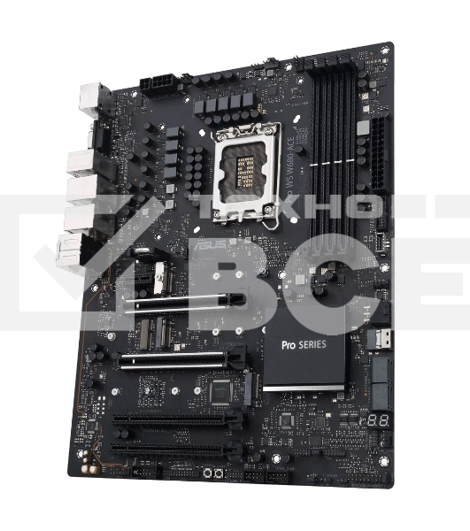 Материнская плата ASUS PRO WS W680-ACE Intel W680 (LGA 1700) ATX motherboard, PCIe® 5.0, DDR5, dual Intel 2.5 Gb Ethernet, three PCIe 4.0 M.2 slots, USB 3.2 Gen 2x2 front panel connector, SlimSAS, SATA 6 Gbps, HDMI®, DisplayPort and VGA