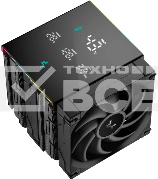 Кулер для процессора DEEPCOOL AK620 DIGITAL PRO черный, 120 мм, алюминий/медь, 1750 об/мин, 25 дБ, 4 pin, 260 Вт, 163 мм