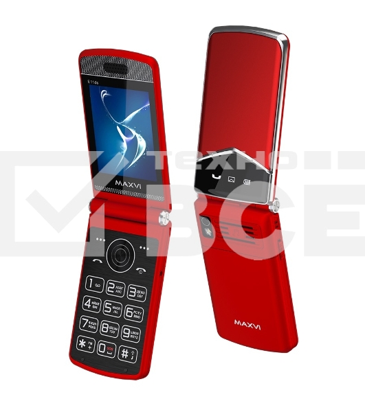 Мобильный телефон Maxvi E11ds красный/серебристый