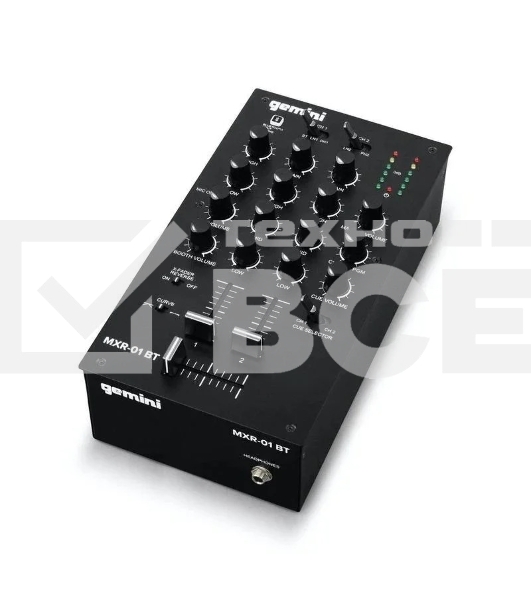 Микшерный пульт Gemini MXR-01BT 2х канальный DJ микшер с Bluetooth; 4xRCA phono/линейные входа; 1/4