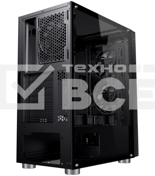 Компьютерный корпус Accord 3407 черный без БП ATX 2xUSB 2.0 2xUSB 3.0 audio bott PSU