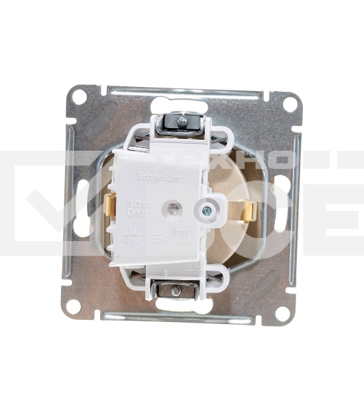 Механизм розетки 1-м СП AtlasDesign с заземл. защ. шторки 16А шампань SchE ATN000545