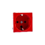 Механизм розетки Legrand 1-м СП Mosaic 2 модульный, с заземлением, красный Legrand 077214 124965, фото 1