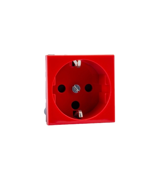 Механизм розетки Legrand 1-м СП Mosaic 2 модульный, с заземлением, красный Legrand 077214 124965