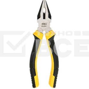 Комбинированные плоскогубцы Deli DL0001 160 мм, двухкомпонентная прорезиненная рукоять