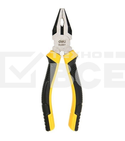Комбинированные плоскогубцы Deli DL0001 160 мм, двухкомпонентная прорезиненная рукоять
