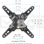 Кронштейн Arm media MARS-7 черный, 15 шт/уп. Кр. стал. настенный для TV 20'-43', max 25 кг, 5 ст св., нак. +5°-15°, пов. ±60° от ст. 66-198 мм. max VESA 200x200 мм., фото6