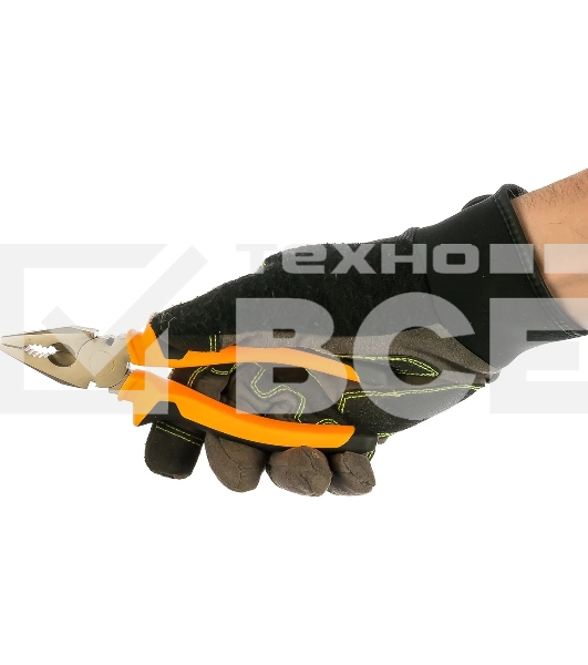 Плоскогубцы ВИХРЬ 180 мм., никелированные, двухкомпонентные рукоятки