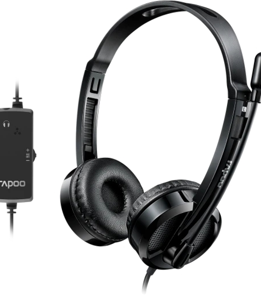 Гарнитура Rapoo H120 чёрный, проводная, USB