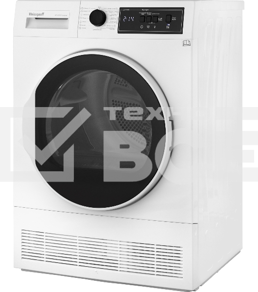 Сушильная машина WEISSGAUFF WD 56108 D Condenser белый, 8 кг, сушка - конденсационная, программ - 15, 59.6 x 84.5 x 59.3 см