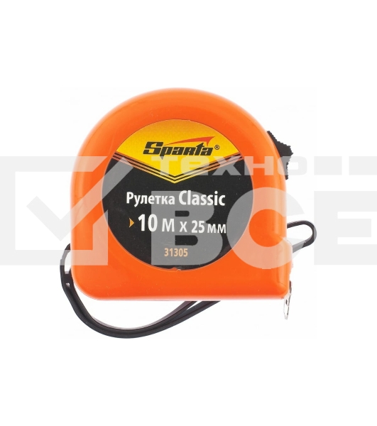Рулетка Classic, 10 м х 25 мм, пластиковый корпус  Sparta