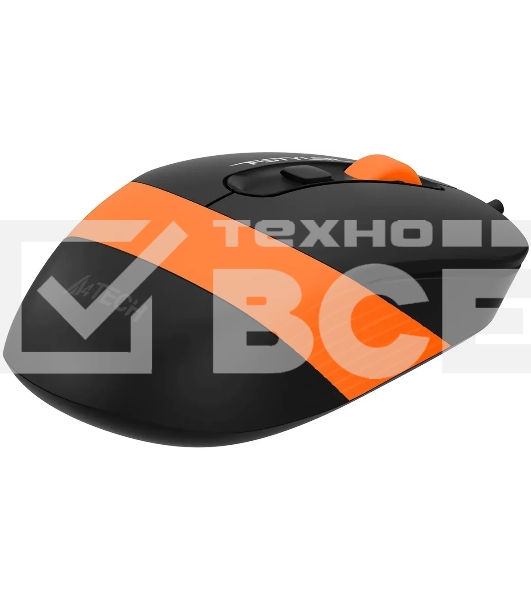 Мышь проводная A4Tech Fstyler FM10S черный/оранжевый, 1600 dpi, USB, кнопки - 4