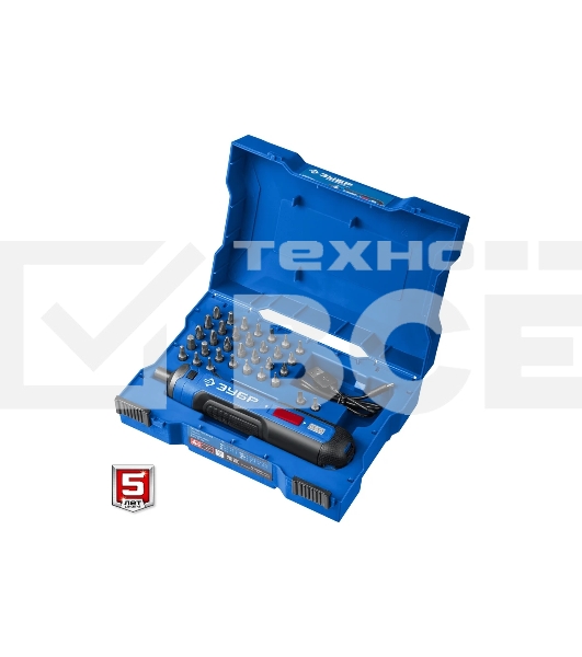 Отвертка аккумуляторная 4 Vmax, в кейсе с набором 33 бит ЗУБР Профессионал PSD-4S