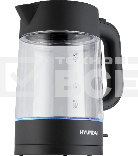 Чайник электрический Hyundai HYK-G7707 1.7л. 2200Вт графит корпус: стекло