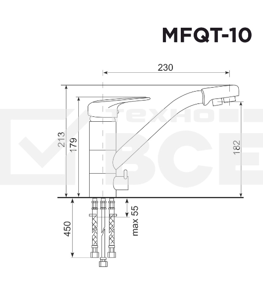 Кухонный смеситель Maunfeld MFQT-10LBG светло-бежевый