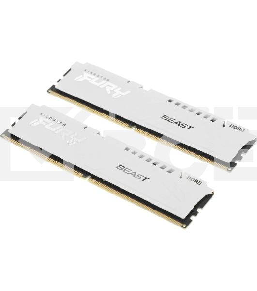 Оперативная память Kingston Fury Beast EXPO, DDR5, 32Gb (2x16 GB), 6400 MHz, CL32, радиатор, белый