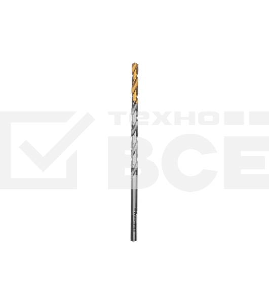 Сверло спиральное по металлу Denzel 5,5 х 139 мм, Р6М5, Golden Tip, удлиненное