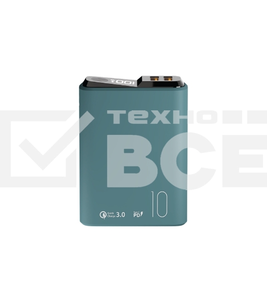 Портативный аккумулятор OLMIO QS-10, 10000mAh, 22.5W QuickCharge3.0/PowerDelivery, LCD, темно-зеленый