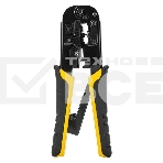 Обжимные клещи Deli DL4971 4P,6P,8P Размер: 200 мм. Спецификация обжима: 4P, 6P, 8P. Сталь A3 с черным покрытием. Ручка из ПВХ и ТПР. Храповой механизм. Подходит для витой пары UTP/STP и телефонных кабелей., фото5