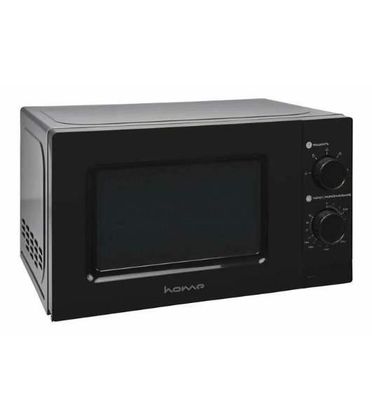 Микроволновая печь HOME HMM207BB черный, 20 л, 700 Вт, переключатели - поворотный механизм