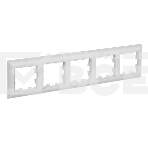 Рамка 5-м IEK BR-M52-12-K91 BRITE РУ-5-БрАБ арктич. бел./бел., фото 1