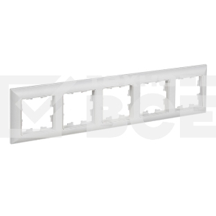 Рамка 5-м IEK BR-M52-12-K91 BRITE РУ-5-БрАБ арктич. бел./бел.