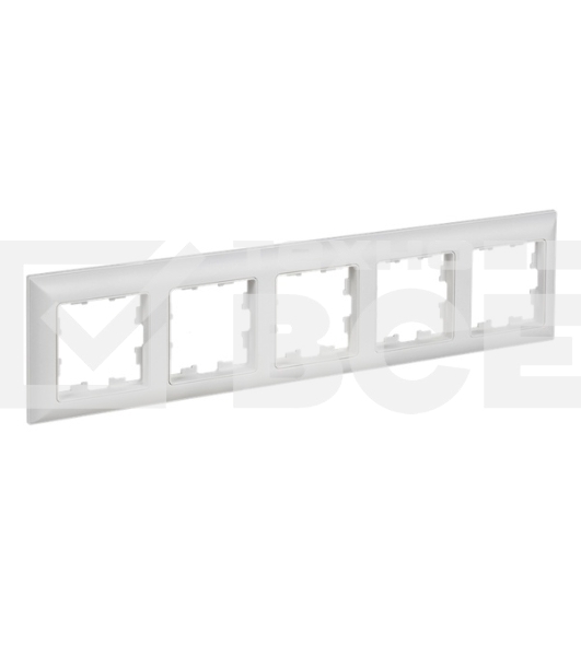Рамка 5-м IEK BR-M52-12-K91 BRITE РУ-5-БрАБ арктич. бел./бел.