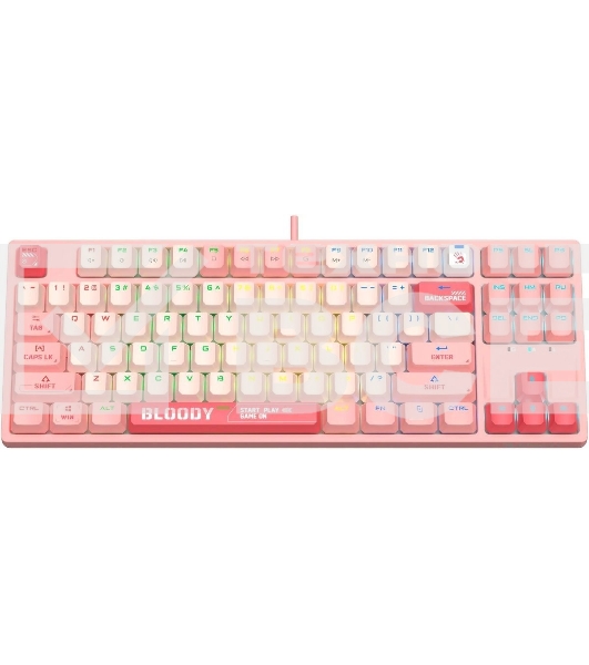 Клавиатура проводная A4Tech Bloody S87 Energy (S87 USB ENERGY PINK) USB розовый