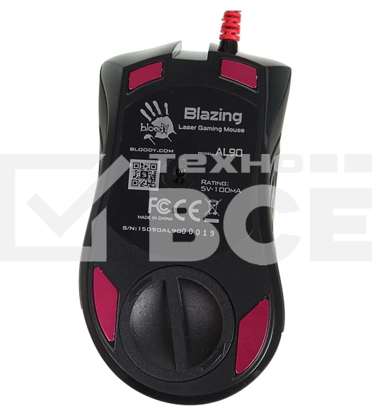 Мышь проводная A4Tech Bloody AL90 Blazing черный, 12000 dpi, USB, кнопки - 8