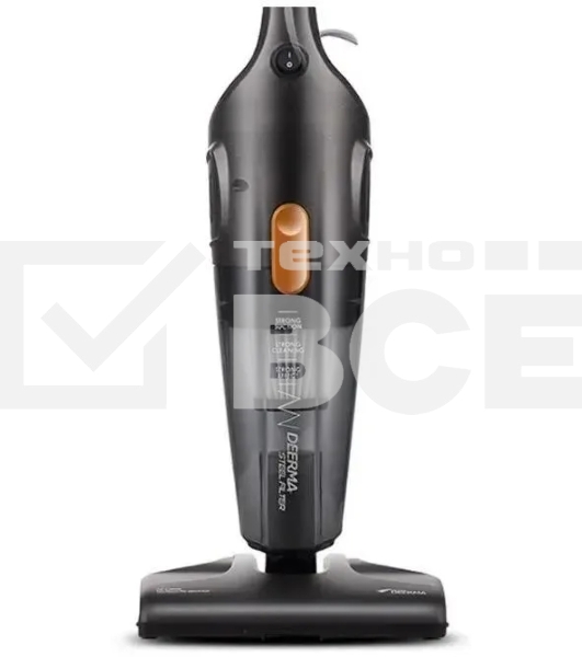 Пылесос вертикальный Deerma DX115C черный, питание от сети, 600 Вт, уборка сухая, пылесборник 1.2 л