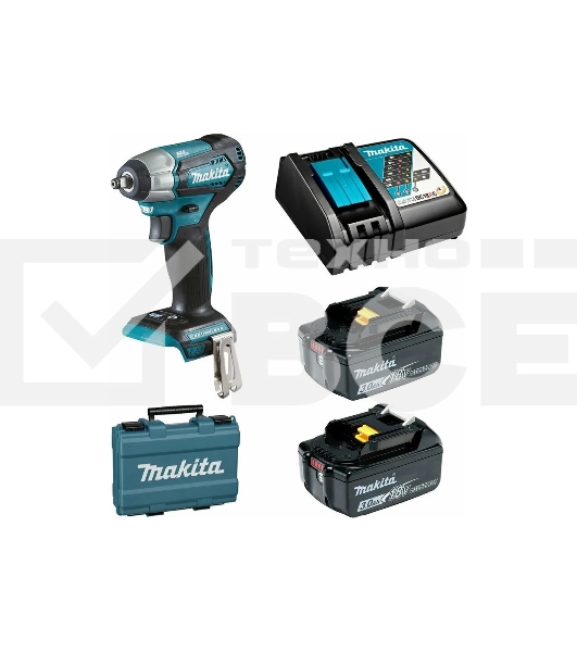 Гайковерт акк MAKITA DTW180RFE  б\щет, 18В, 2x3Ач, Li-ion, 3600у\м, 180Нм, квадрат 3\8'