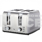 Тостер BQ T2001 Steel-Black, Мощность 1500 Вт, 7 степеней поджаривания, Функция подогрева, разморозки и 