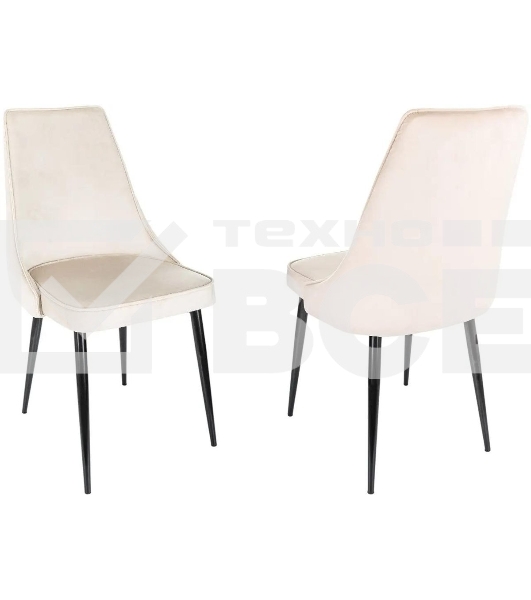 Стул для дома Бюрократ CH-K4_2 комплект 2 шт бежевый Holland 06 металл черный на ножках (CH-K4_1/HL07_2)