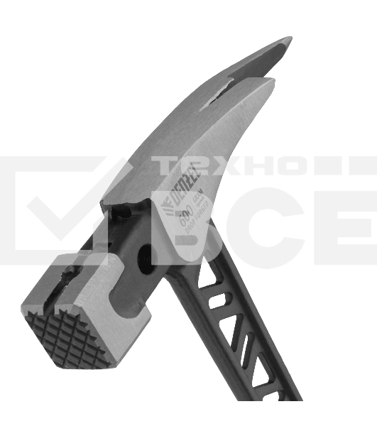 Молоток кровельщика Denzel 600 г, цельнокованый, боек с магнитом, двухкомп. обрезин. рук-ка