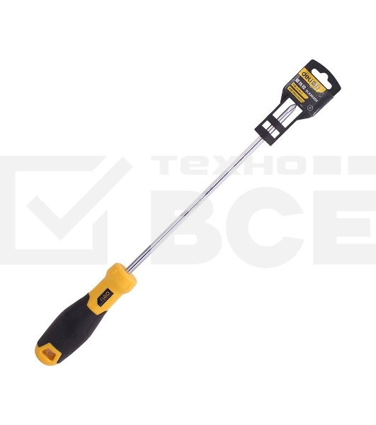 Крестовая отвертка Deli DL636200 PH2x200мм Материал: CR-V. Двухкомпонентная ручка. Хромированная.