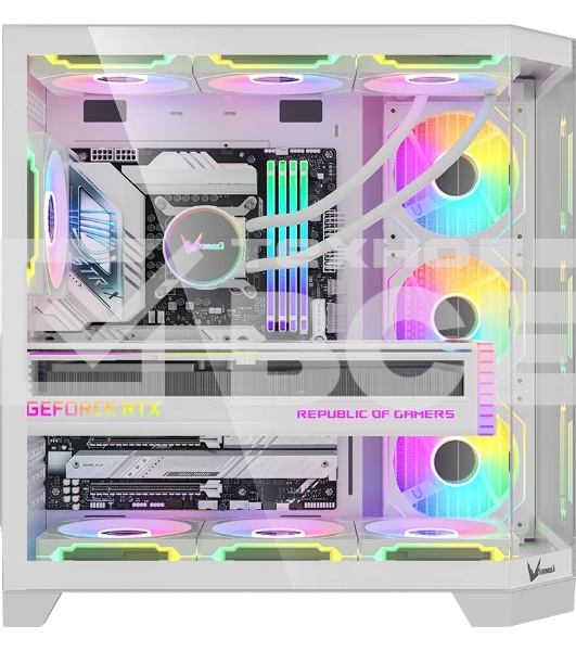 Компьютерный корпус AeroCool / Formula V Line Crystal Z6 White, ATX, Left & Front & Bevel side Tempered Glass, TYPE-C*1, USB3.0*2