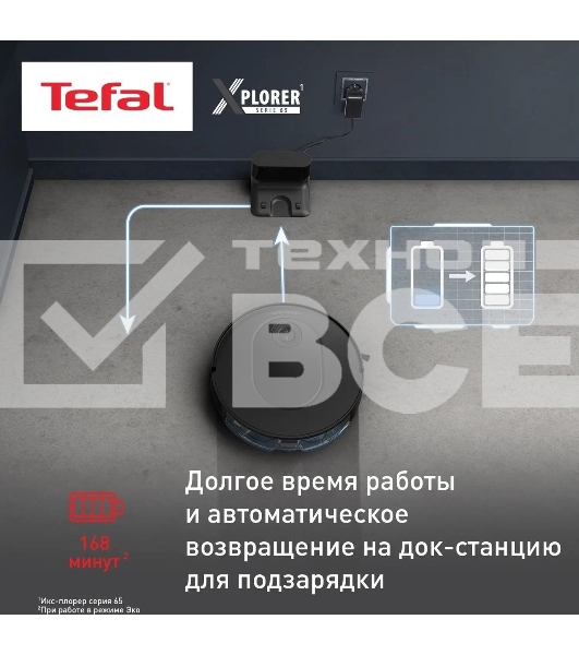 Робот-пылесос Tefal X-plorer Serie 65 RG8L65WH черный
