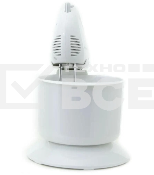 Миксер SUPRA MXS-530 с чашей. 500 Вт. Режим Турбо. 5 скоростей. Две насадки: для взбивания яиц и крема и для замеса тяжелого теста. белый