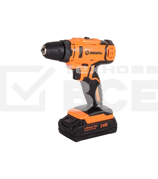 Дрель-шуруповерт аккумуляторная Вихрь ДА-24Л-2к 72/14/18, Аккумуляторная, 24В