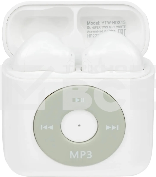 Гарнитура вкладыши Hiper TWS MP3 HDX15 белый беспроводные bluetooth в ушной раковине (HTW-HDX15)
