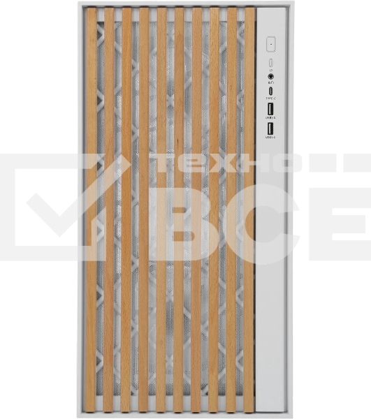 Корпус Formula V Line TimberLine T0 White, ATX, wood+plastic front, TYPE-C*1, USB3.0*2, FRONT 3x120мм FRGB, REAR 1x120мм FRGB